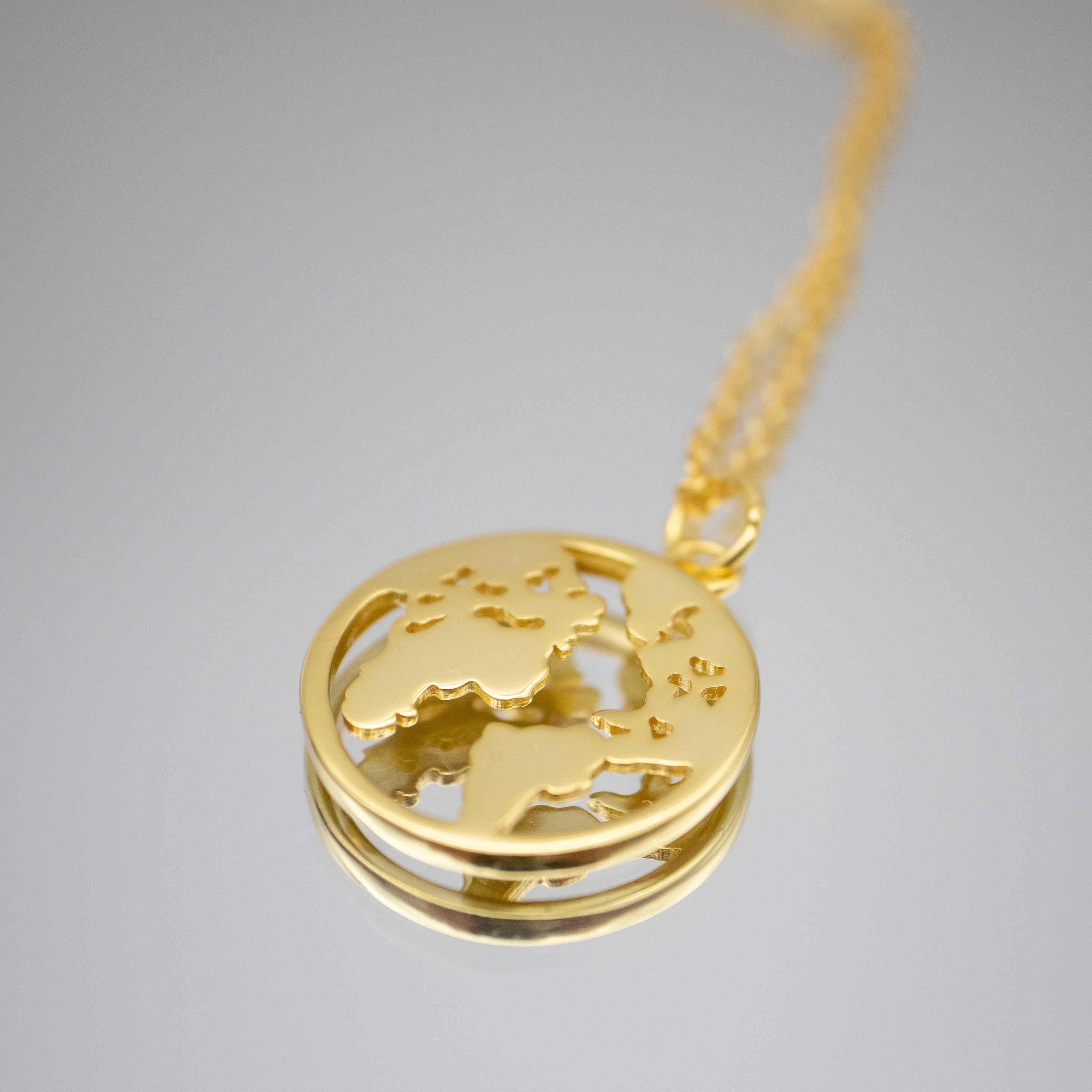 Map Necklace Gold