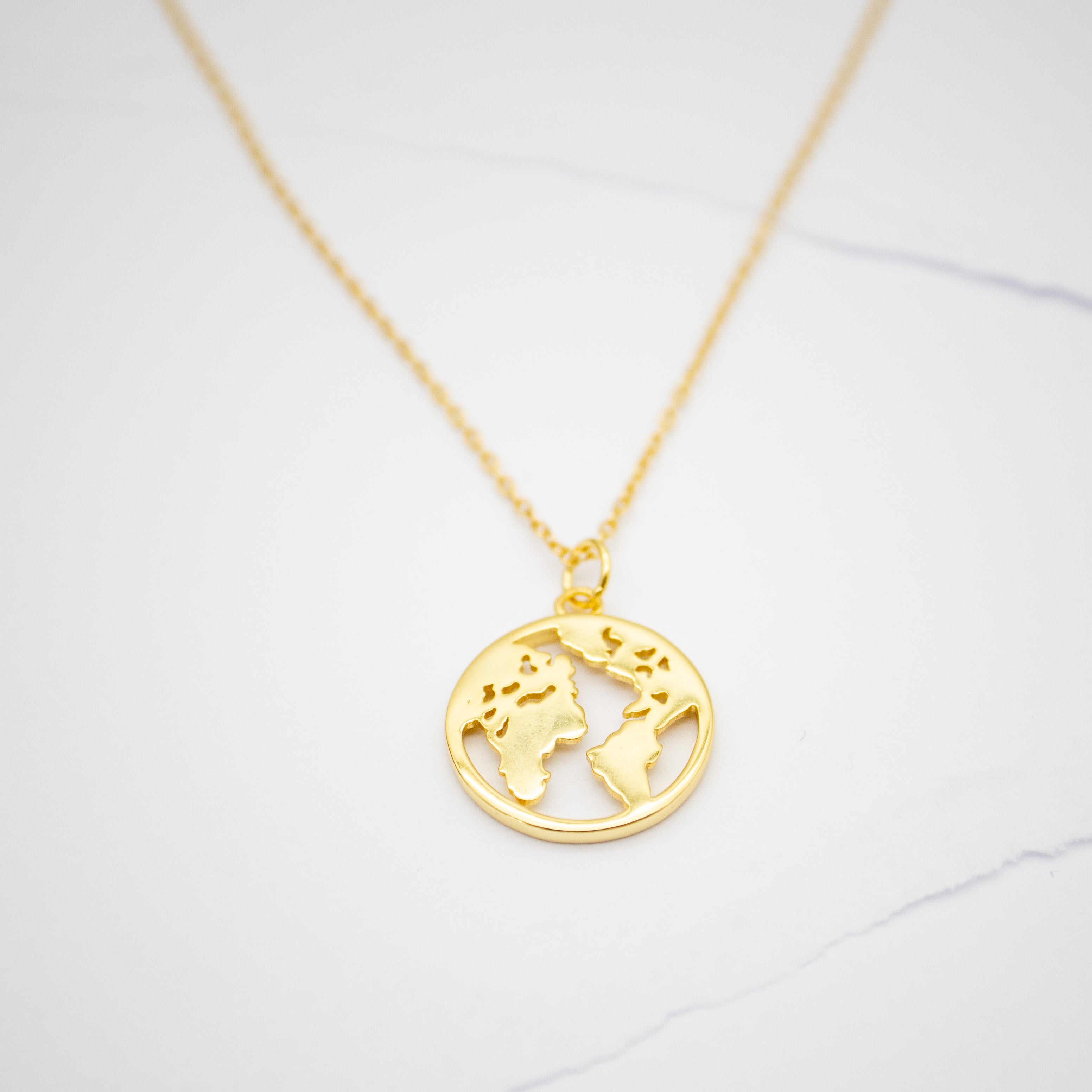Map Necklace Gold
