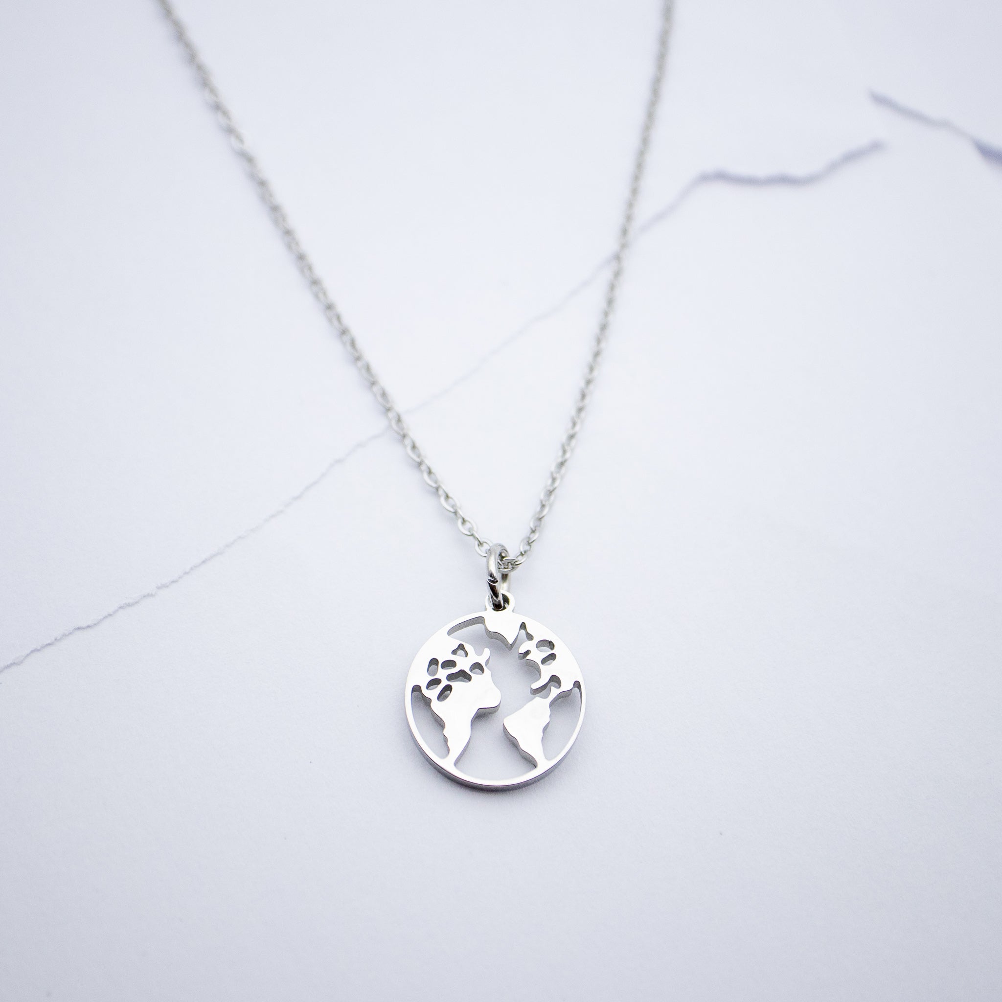 Map Necklace Silver