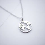 Map Necklace Silver